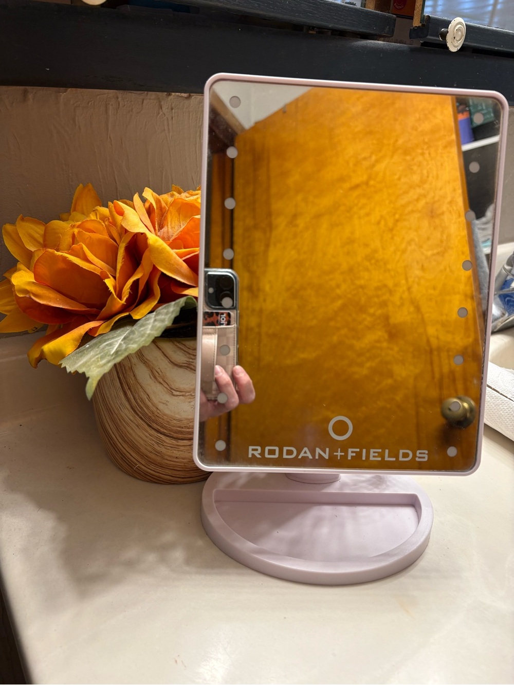 Rodan + Fields LED Makeup Mirror in Light Pink